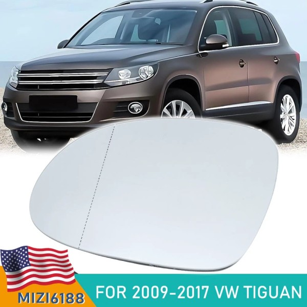 MZORANGE For 2009-2017 VW Tiguan Mirror Glass w/Backing Plate Heated