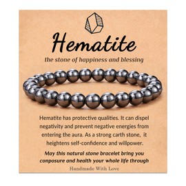 Seyaa Hematite Bracelet Natural Stone Beaded Stretch Bracelets Gifts for Men Bracelet