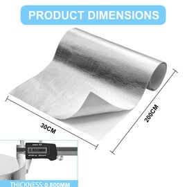 Aluminisierte Hitzeschutz, Aluminisierte Hitzeschutzmatte, Hitzeschutzmatte Selbstklebend, Alu Keramik Selbstklebend, Hitzeschutz Aluminium Platte für Auto Motorrad Fächerkrümmer Krümmerband, 30x200CM