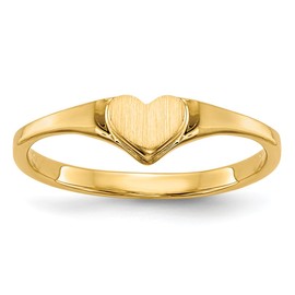 IceCarats 10K Solid Yellow Gold Heart Ring Love Band Size 5