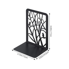 Book Ends 3 Pairs, MSDADA Desk Bookends Heavy Duty, Book Ends Holder for Shelves, Metal Bookends for Office&School, Book Shelf Holder Home Decorative, Bookend Supports, Book Stoppers(Black)