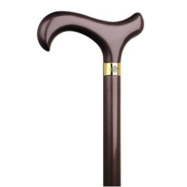 Walking Cane Aubergine. This Walking Cane has a Derby Handle with a Hardwood Shaft, Metallic high Gloss Finish.