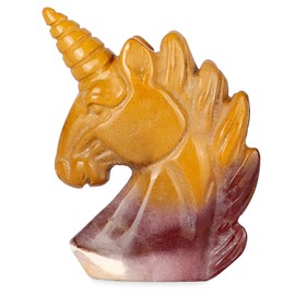 Hxswkk 2" Mookaite Crystal Unicorn Statue Pocket Horse Gifts for Girl Women Hand Carved Gemstone for Office Home Decor Ornament