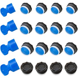 20PCS Faucet Cache Aerators with 4PCS Cache Faucet Aerator Key Removal Wrench Tool, Water Saving Sink Flow Restrictor Set for Sink Tap Aerators M16.5 18.5 21.5 24