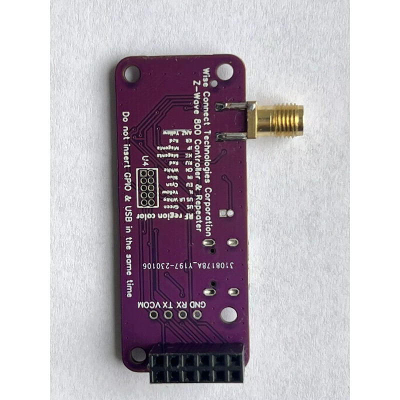 Wise Connect Z-Wave 800 GPIO board and USB interface or