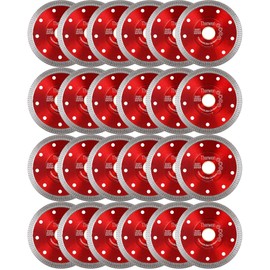 Therwen 25 Pcs Diamond Saw Blade Bulk 4.5 Inch Thin Tile Blade for Angle Grinder Tile Tools for Cutting Porcelain Ceramic Granite Marbles(Red)
