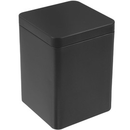 HEMOTON Square Tea Tins Canister with Airtight Lids Tea Storage Containers Tin Can Box for Storage Tea Coffee Sugar Loose Leaf Black