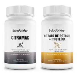 Citrato de Magnesio 100 Cáps y Citrato de Potasio 60 Cáps - CITRAPACK S&V