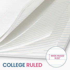 Taja Spiral Notebook College Ruled, 4 Pack, 1 Subject Notebooks (8" x 10-1/2"), 3-Hole Punched Paper, Assorted Pastel Colors Spiral Notebook for School & Office Supplies