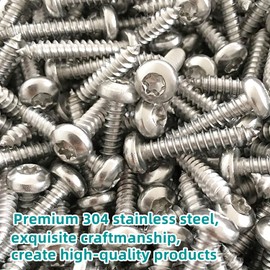 M4*6mm Torx Self Drilling Wood Screws Round Head Screw 304 Stainless Steel Self Drilling Wood Screws (Pack of 100)
