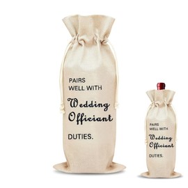 Wedding Officiant Gift for Him Her Best Friend Thank You Gifts for Bridesmaids Groomsmen Pastor Appreciation Gifts for Men Women Officiants Female Male Wedding Officiant Wine Gift Bag Newly Wed Stuff