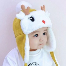 Agabang Baby Winter Hat: Cute Unisex Kids' Thick Fleece-Lined Lei Feng Style for Autumn/Winter Outdoor Fun Size/Yellow 3ea