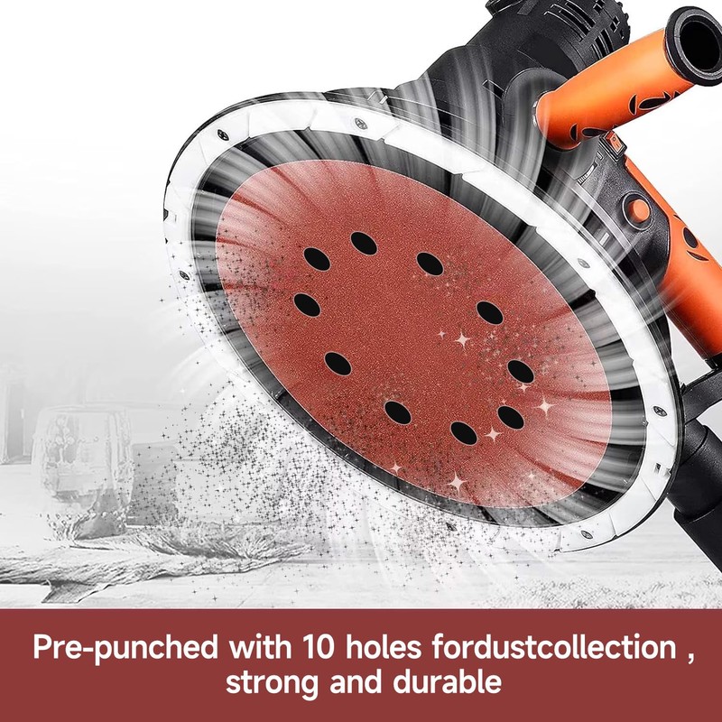 STEBRUAM 30 Pcs 225mm Sanding Discs Grit P150 10 hole