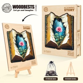 WOODBESTS Wooden Puzzle Adults, Blooming Flowers Wooden Puzzle, 280 Pieces Wooden Puzzle, Irregular Unique Animal Shape Puzzle, Beautiful Gifts for Puzzle Lovers (L-34 x 30.1 cm)
