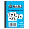 Bingosupermarket Raffle Tickets 1-1000 Cloakroom Tickets - Assorted Colours bordered.