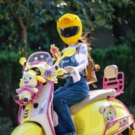 Helmet Cover for Motorcycle Helmet, Fun Design and Gifts (Cover Only. Helmet Not Included) Comprehensive Warmth (Yellow)