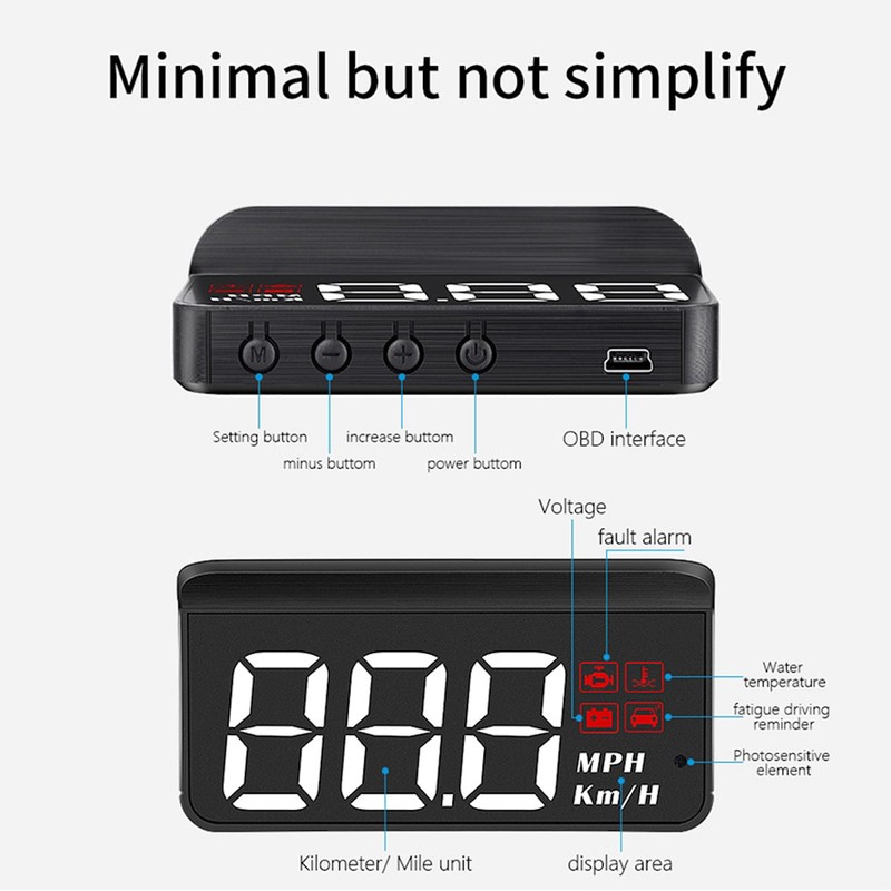 Universal HUD Head-Up Speedometer OBD2 II - Digital M3 Car