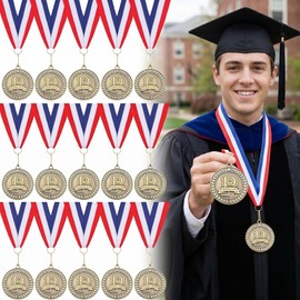 Liliaafar 20 Pcs 2 Inch Principal's Award Medals Bulk, 2026 Graduation Metal Medals with Neck Ribbons, Principal's Honor Achievement Award Trophy Prize Gift for School Graduation Party Favor