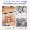 3 Tier Transparent Egg Box, 30 Fridge Organiser with Folding