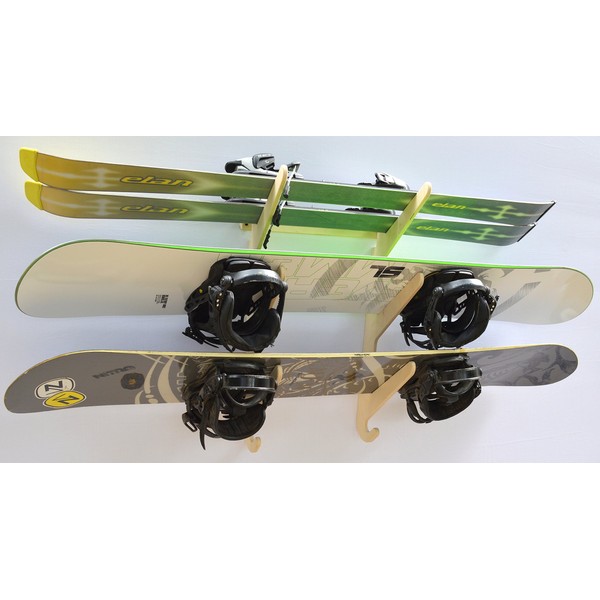 Snowboard Ski Hanging Wall Rack -- Holds 3 Boards