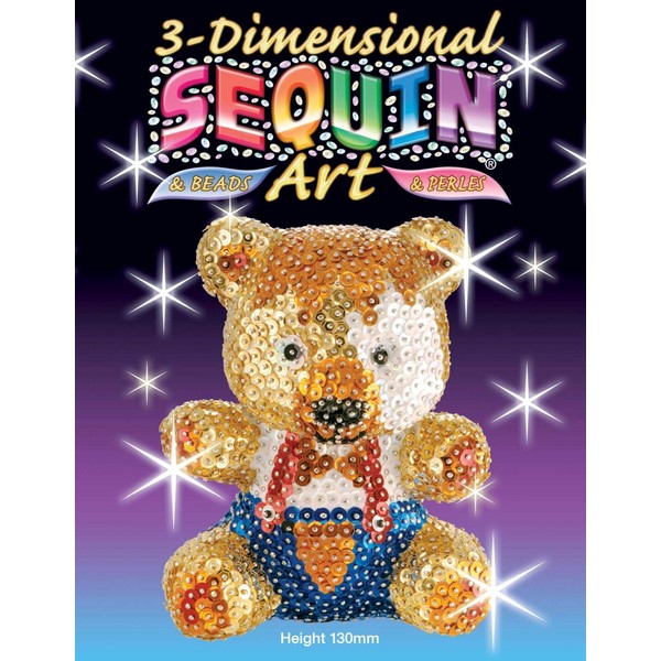 Sequin Art 3D, Teddy Bear, Sparkling Arts and Crafts 3D Kit