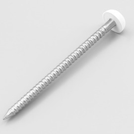 40mm Poly Top Pins Nails (Pack of 250) Stainless Steel UPVC White