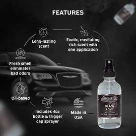 Lane's Car Products Black Love Car Scent Air Freshener, Aromatic Fresh Scents, Safe & Easy Use Scent Spray, Oil-Based Air Fresheners, Long-Lasting Automotive Freshener Gifts