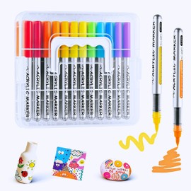 BAIZHI Acrylic Paint Markers Set, Direct Liquid Acrylic Marker pens