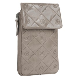 bruno banani Women's Real Leather Shoulder Bag, Small Leather Shoulder Bag, Practical Crossbody Bag, 3 Business Card Slots, 1 Main Compartment, 021828, gray, Unit size