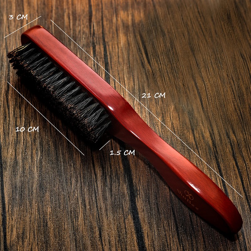 VinBee Men's Boar Bristle Brush Beard Brush Hair Brush Stiff