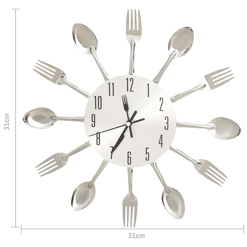 vidaXL Wall Clock with Spoon Fork Design Decorative Wall Clock