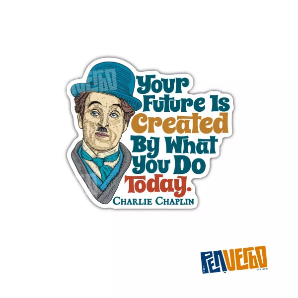 Custom Hand Made Charlie Chaplin Quote Sticker 2pcs | Your