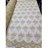 divastyletextiles Pale Yellow Wedding Prom Formal Beaded Lace Fabric -