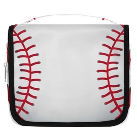 PATTERNFUL Baseball Pattern Hanging Travel Toiletry Bag for Kids, Women Cosmetic Organizer Makeup Bag Pouch Men Shaving Dopp Kit Shower Bag With Sturdy Hook