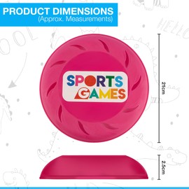 1pk Flying Discs - 21.5cm Fun Flying Saucers for Kids and Adults, Blue, Pink and Red, Ridged Grip for Easy Catching, Beach, Garden and Park Game for Family and Friends (1 Flying Disc)