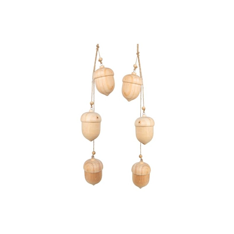 Logbuch-Verlag 2 Garlands Autumn Decoration Acorns Wooden Pendant or Table