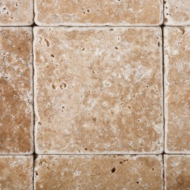 Walnut Travertine 4 X 4 Tumbled Field Tile - 4-pcs. Sample Set