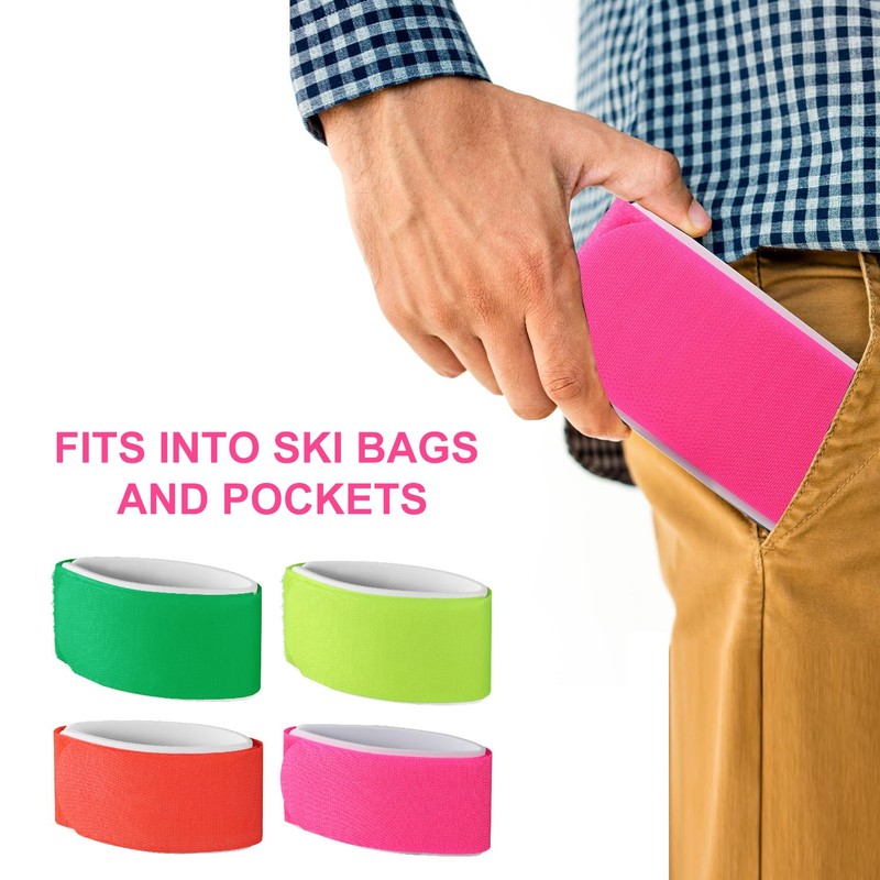 8pcs Ski Straps Fasteners, Adjustable Ski Wrap Straps Ski Bands