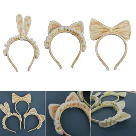 TQUXNGA Delicate Knitted Cat Ears Bow Headband Decoration Women Teens Face Washing Photography Hair Accessories