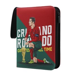 YCWIN Football Cards Scrapbook with Zip and 50 Removable Sleeves, 4 Pockets Football Trading Card Album for 400 Cards, Large Sports Cards Book, 3 Rings Cards Folder Binder