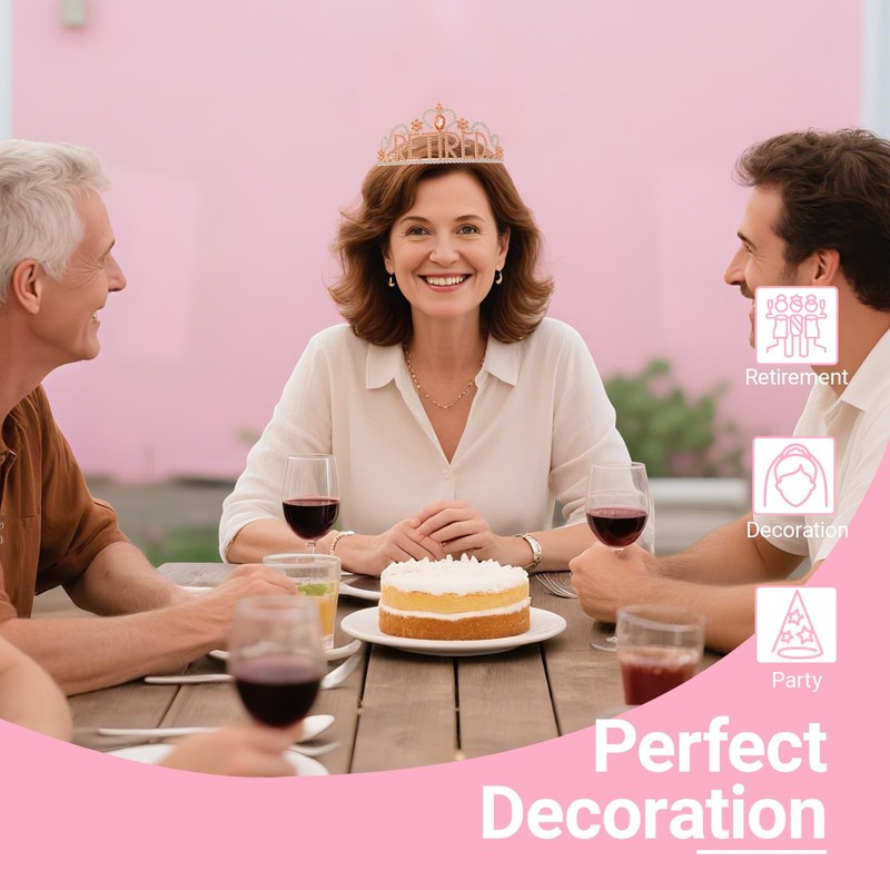 Papoopy Retirement Party Decorations with Tiara and Sash for Women,