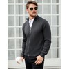 iClosam Men's chunky knit cardigan with zip and stand-up collar.