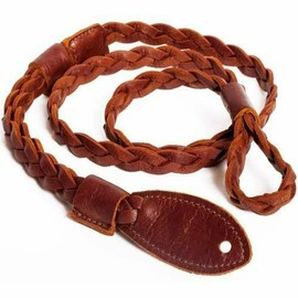 Henry Heller HMANBTK Brown Vintage Americana Mandolin / Guitar Flat Braid Strap