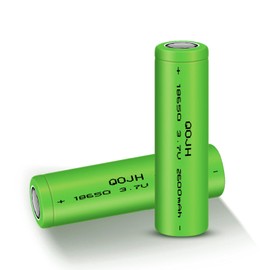 QOJH 2Pack 3.7 Volt 18650 Rechargeable Battery, 2600mAh 18650 Battery Flat Top Li-ion Battery for Flashlight, Headlamp, Solar Lights, Mini Fans etc