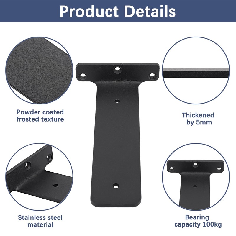 2 Piece Shelf Bracket with Screws Thickened Invisible Support Bracket
