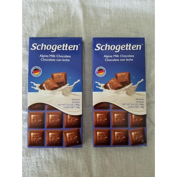 Schogetten Alpine Milk Chocolate German Chocolate Bars (Pack of 2)