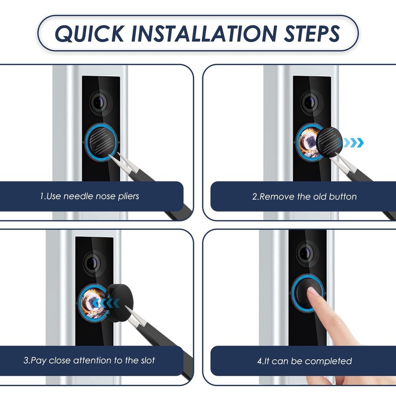 Doorbell Button Replacement for Ring Peephole Camera and Video Doorbell