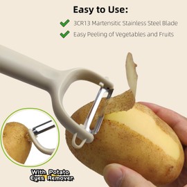 Trez Treamer 6-Pack Vegetable Peelers for Kitchen,Stainless Steel Apple Peeler Set for Veggie Carrot Fruit Zucchini Cucumber Peeler Sharp Potatoes & Potato Peeler Bulk with Non-Slip Handle (Y)