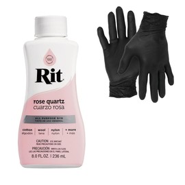 Dye – Rit Liquid Fabric Dye for Crafting, Clothing, and Décor – 8 oz. Bottle – with Artisx Nitrile Gloves Included (Rose Quartz)