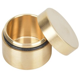 Dilwe Pocket Pill Boxes, Brass Round Shape Waterproof Dustproof Moisture Proof Medication Box Round Shape Sealed Container (S) Other hiking and camping supplies